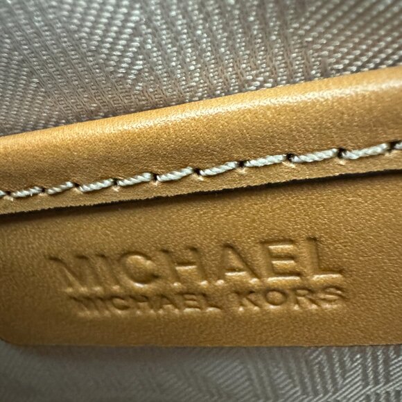 Michael Kors  English Tan Suede & Leather  Backpack with Gold Tone Accents - Picture 14 of 15